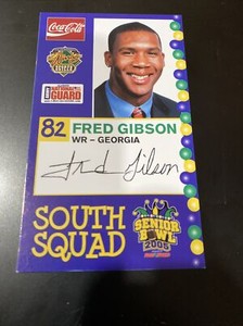 FRED GIBSON GEORGIA BULLDOGS 2005 Senior Bowl Rookie Football Card -