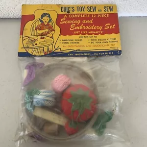 Vintage 1950s (?) Toy Sewing & Embroidery Set Chic’a Sew & Sew “just Like Mommy - Picture 1 of 5