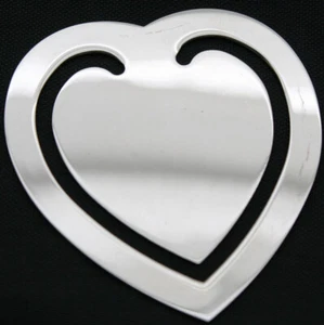 Vintage Silver Plated Heart Shape Bookmark - Picture 1 of 2