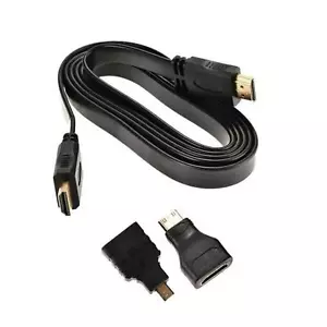1080P HDMI Cable Cord &HDMI to Mini & Micro Adaptor Set for Android Tablet PC TV - Picture 1 of 9