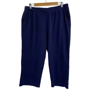 Chicos Weekends casual pull on lounge pants size large 2 slub knit ankle length - Picture 1 of 7