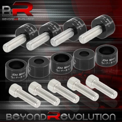 Комплект болтов и шайб с чашечками коллектора двигателя для Acura Honda JDM черные 8 мм - Изображение 1 из 3