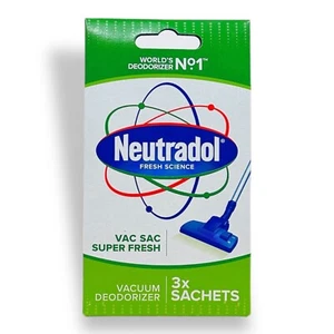Neutradol SUPER FRESH Vac Sac Deodorizer Sachets Vacuum Hoover Air Freshener - Picture 1 of 17