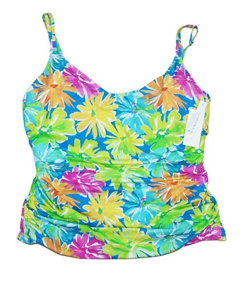 Camiseta Tankini Bleu by Rod Beattie 18W Con Aros Estampado Floral Nueva con Etiquetas Multi Foto 1 de 2