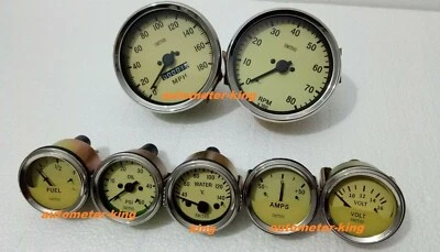 Smiths kit - Elec Temp + Oil + Fuel + Amp Gauge+ volt +Speedometer +Tacho 100 mm - Image 1 of 2