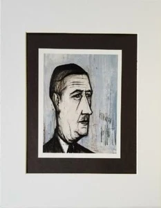 Litografia a colori offset opaca Bernard Buffet ""Charles De Gaulle"" 1998 - Foto 1 di 4