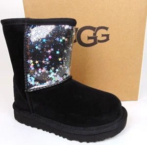 UGG Classic II Clear Glitter, Booties Little Baby Girls Size 9.0 Black NEW, 2466 - Picture 1 of 13