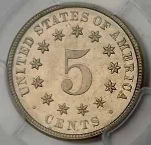 Escudo níquel 1882 5C graduación profesional MS63 - Imagen 1 de 3