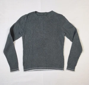 Banana Republic Women's Medium Gray Ribbed Knit Sweater Top Stretch 90s Vtg READ - Picture 1 of 11