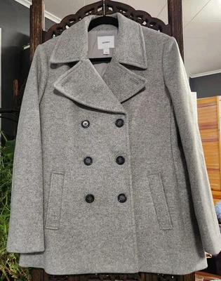 Old Navy Gray Jacket Coat Winter Soft Warm Women's Size Large Button Up Pockets - Image 1 of 4