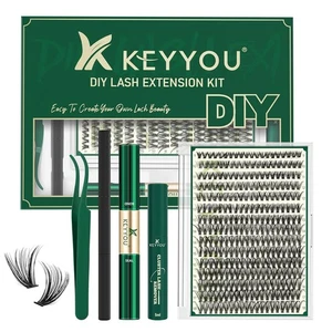 KEYYOU Lash Extension Kit DIY 300Pcs Clusters Eyelash 40D-D  - Picture 1 of 8