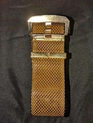 1970s–80s Gold Mesh Accent Belt in Original Box | Disco-Era Cincher, 20"... - Image 1 of 4