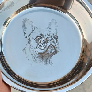 Ciotola per Cani nome foto BULLDOG FRANCESE 16 Cm Acciaio Inox personalizzata - Foto 1 di 10