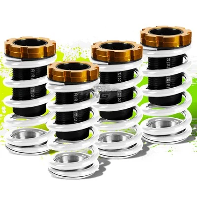 MUELLE COILOVER AJUSTABLE ALTURA 1-4" NEGRO ESCALA PARA 88-00 CIVIC EG/EK BLANCO Foto 1 de 4
