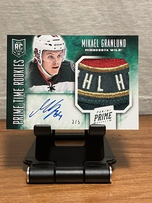 2013-14 Panini MIKAEL GRANLUND Prime Time Rookies Logo Patch Autograph 3/5 Relic - Image 1 of 2
