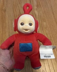 TeleTubbie Po 7 Zoll Plüschtier Red Eden 1998 mit Etikett Vintage Stofftier - Bild 1 von 6