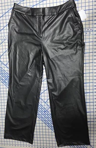 NWT - Women's Lane Bryant Jeans Faux Leather Black Pants  Size 16 - Picture 1 of 6