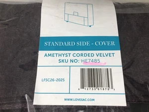 LOVESAC Standard Side Cover Amethyst Corded Velvet HE785 LFC26-2025 - Picture 1 of 6