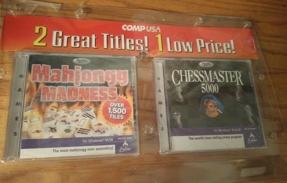 Chess Master 5000 & Mahjong Madness New CompUSA Vintage - Image 1 of 1