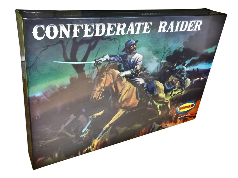 Boneco Moebius Models 402 Confederate Raider com kit modelo cavalo plástico 2010 - Imagem 1 de 1