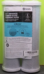 Paquete de 2 filtros de sedimentos de bloque de carbono universal de 2,5" AO Smith  - Imagen 1 de 1