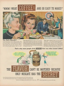 1948 Nescafe Instant Coffee Vintage What Coffee And So Easy To Make Print Ad - Picture 1 of 1