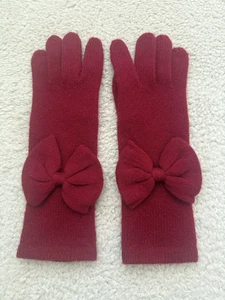 Guanti Hannah Rose in maglia di cashmere con fiocco donna taglia unica bordeaux - Foto 1 di 9