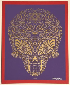 Alien Skull Screenprint Handbill EMEK Merkaba Art Print Jane’s Addiction Sparkle - Picture 1 of 7