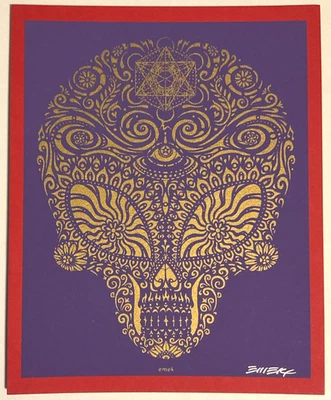 Alien Skull Screenprint Handbill EMEK Merkaba Art Print Jane’s Addiction Sparkle - Image 1 of 4