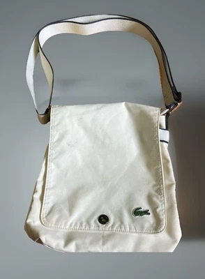Bolso Mensajero Lacoste Marfil y Azul Marino Bandolera Bolso de Hombro Cartera Foto 1 de 4