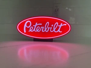 Peterbilt 3d Printed LED Lightbox, Mancave Decor, Garage Decor - Foto 1 di 2