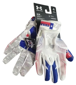 Under Armour Herren F8 Texas Fußballhandschuhe weiß/blau - Größe S - Bild 1 von 1