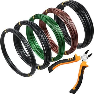 5 Roll Aluminum Bonsai Training Wire Tree 160 Feet Total Black, Green, Brown  - Picture 1 of 6