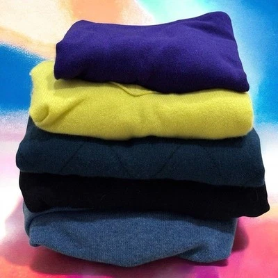 Lote de (5) prendas de cachemir defectuosas para artesanos - amarillo, negro, púrpura, azul Foto 1 de 4