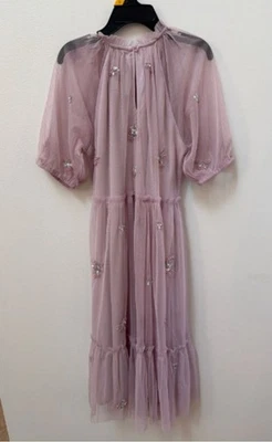 Zara Girls Lilac Tulle Dress Sequin Embellishments Size 10 140 Cm - Image 1 of 4