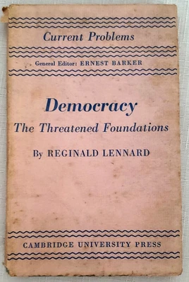 1941 Lennard DEMOCRACY: THREATENED FOUNDATIONS,Economics,Philosophy,Fascism,WWII - Image 1 of 4