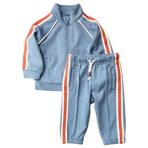 Infant Boys Blue With Stripe Sweat Suit Outfit Pants Set 12 Months - Picture 1 of 2