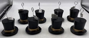 Balloon Weight Top Hat Photo Holder Lot 8 Pcs Black Gold Beistle #50869bkg - Picture 1 of 8