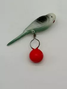 Vintage kleiner Vogelkäfig balancierender Kunststoff Vogel Wellensittich Sittich Spielzeug Japan - Bild 1 von 7
