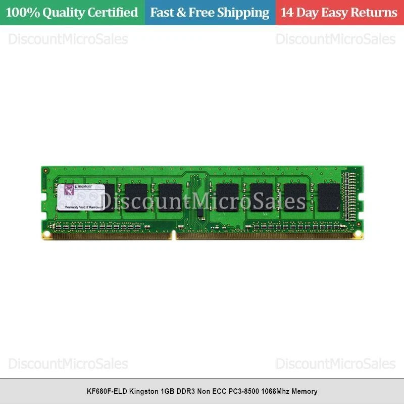 KF680F-ELD Kingston 1GB DDR3 Non ECC PC3-8500 1066Mhz Memory - Image 1 of 1