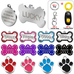 Engraved Pet Dog Tags Custom Cat ID Name Tags for Pets Personalized FREE S M L