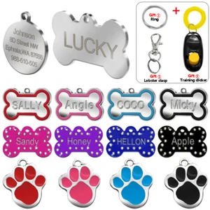 Engraved Pet Dog Tags Custom Cat ID Name Tags for Pets Personalized FREE S M L - Picture 1 of 18