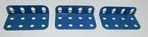 3 x EQUERRE CORNIERE BLEU UNI 50x25x13mm réf 161 MECCANO 54/69's BOITE 8a et 10 - Picture 1 of 6