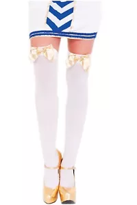 NWT sexy MUSIC LEGS opaque THIGH highs STOCKINGS w/bows PANTYHOSE nylons HOSIERY - Picture 1 of 19