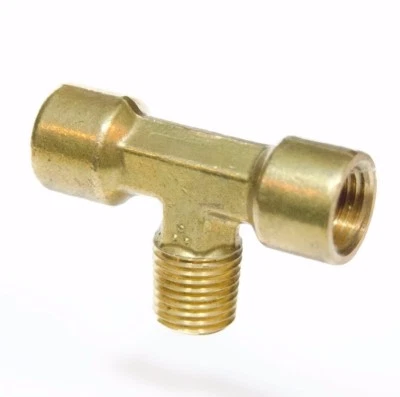 1/4 Npt Female to Male Center Branch Tee Brass Pipe Fitting Water Oil Gas Air - Image 1 of 4