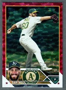 2023 Topps Series 1 Sam Moll lámina arco iris rojo #/199 atletismo SP - Imagen 1 de 2