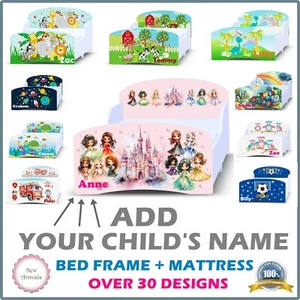 Personalized Children's Kids Toddler Bed with Mattress Girls Boys ADD NAME - Picture 1 of 49