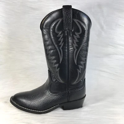 Express Rider Zapatos Para Hombre 8 Negro Botas de Vaquero Trivette Imitación Cuero Western Foto 1 de 4