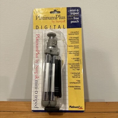 Sunpak 620-120BB Mini-D Tripod x Digital Cameras w Free Pouch Platinum Plus New - Image 1 of 4