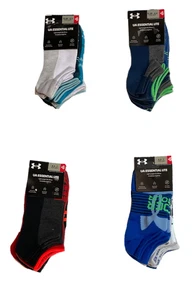 Under Armour Essential Unisex Youth Socks 6PK No Show/QRT.  Size 13.5-4.5, 4.5-7 - Picture 1 of 17